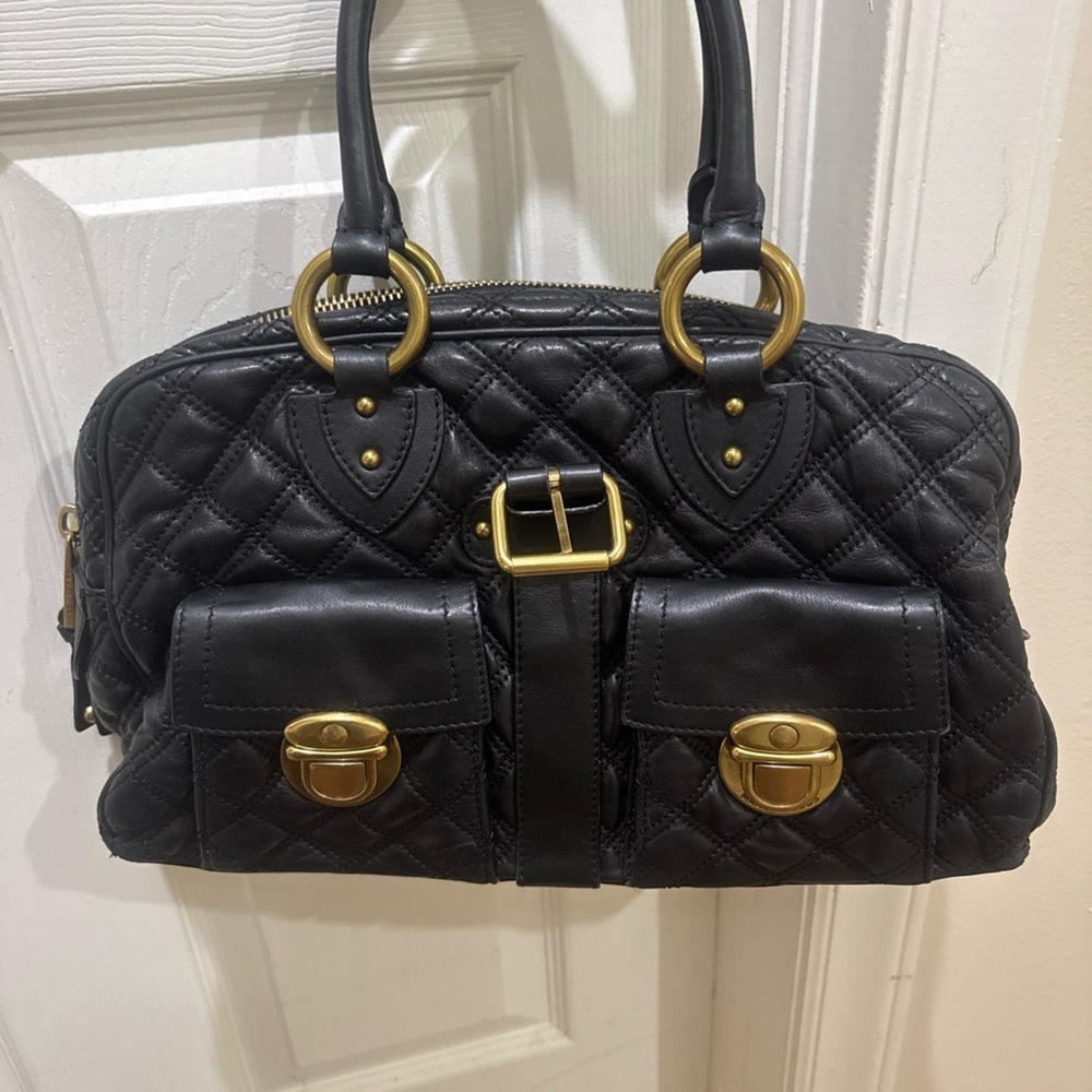 Marc Jacobs Elegant Black Quilted Soft Leather Handbag/Vintage/Mildly Used!